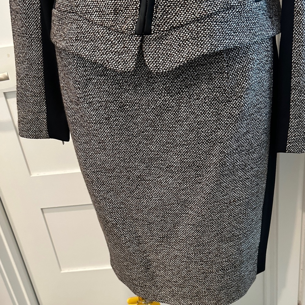 White House Black Market Tweed Blazer Black with Camel & Black Accents - Picture 3 of 16